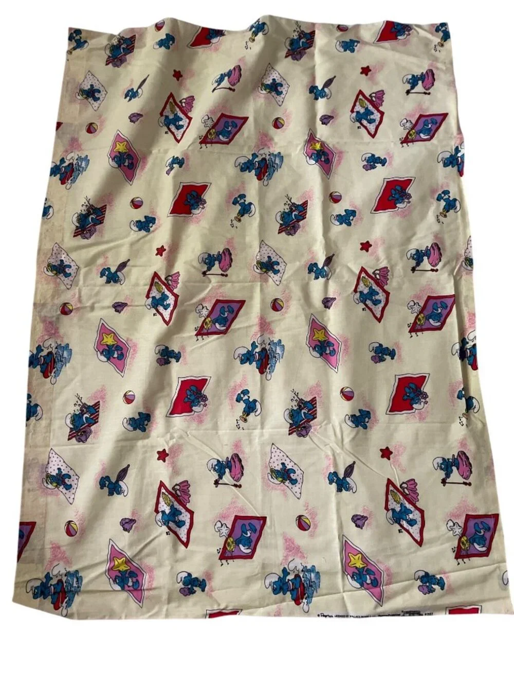 Vintage 1981 Smurfs Curtain Set By Wallace Berrie 45